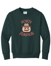 Load image into Gallery viewer, Youth Howdy Pumpkin Crewneck