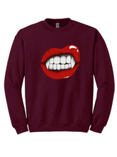 Load image into Gallery viewer, Vampire Lip Crewneck Sweatshirt