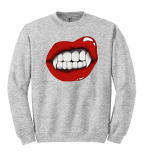Load image into Gallery viewer, Vampire Lip Crewneck Sweatshirt