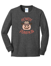 Load image into Gallery viewer, Youth Howdy Pumpkin Long Sleeve Tee