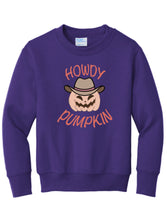 Load image into Gallery viewer, Youth Howdy Pumpkin Crewneck