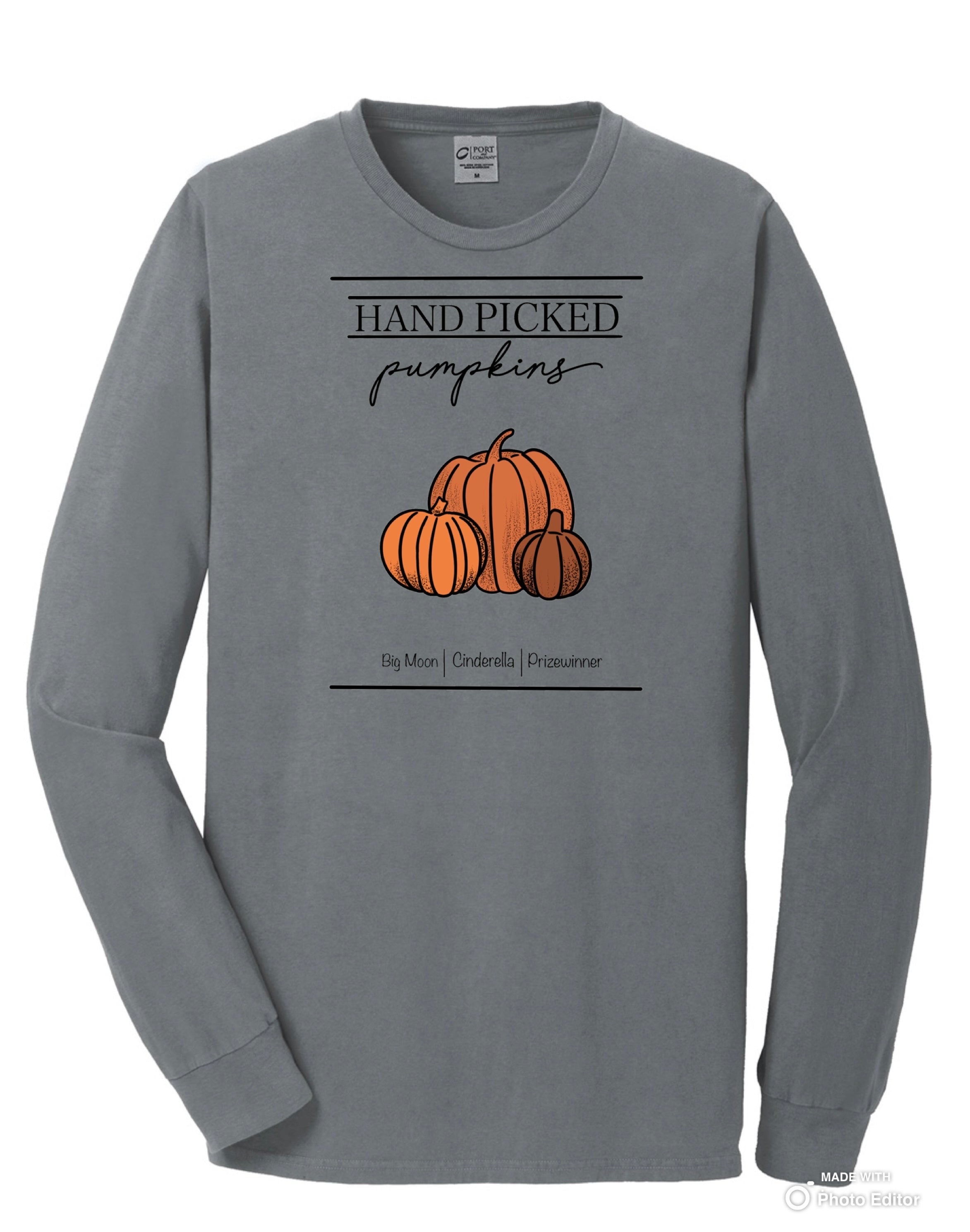 Hand Picked Pumpkins Long Sleeve Tee