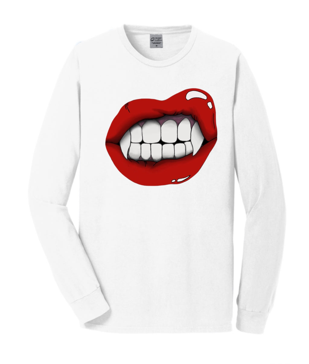 Vampire Lip Long Sleeve Tee