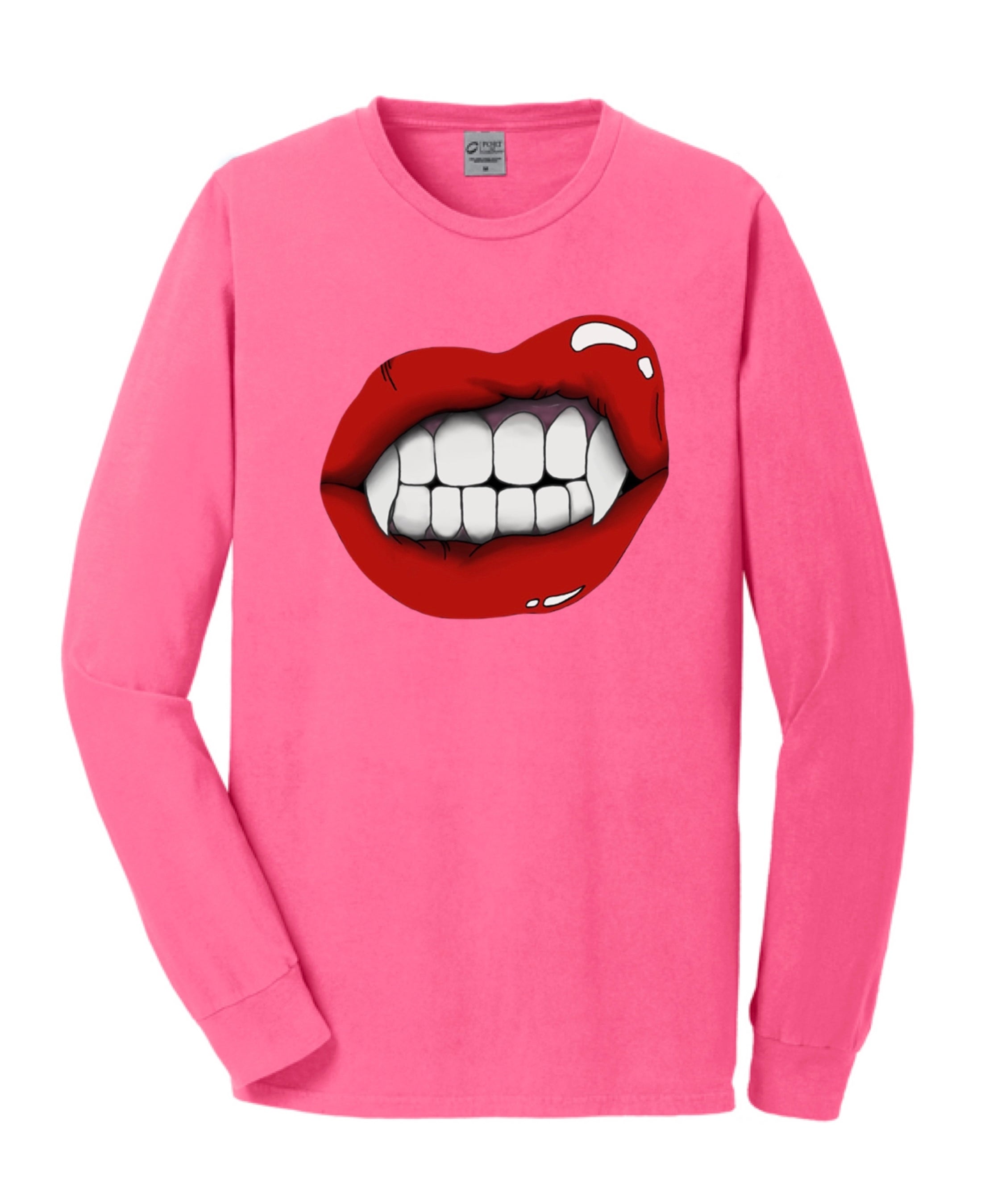 Vampire Lip Long Sleeve Tee