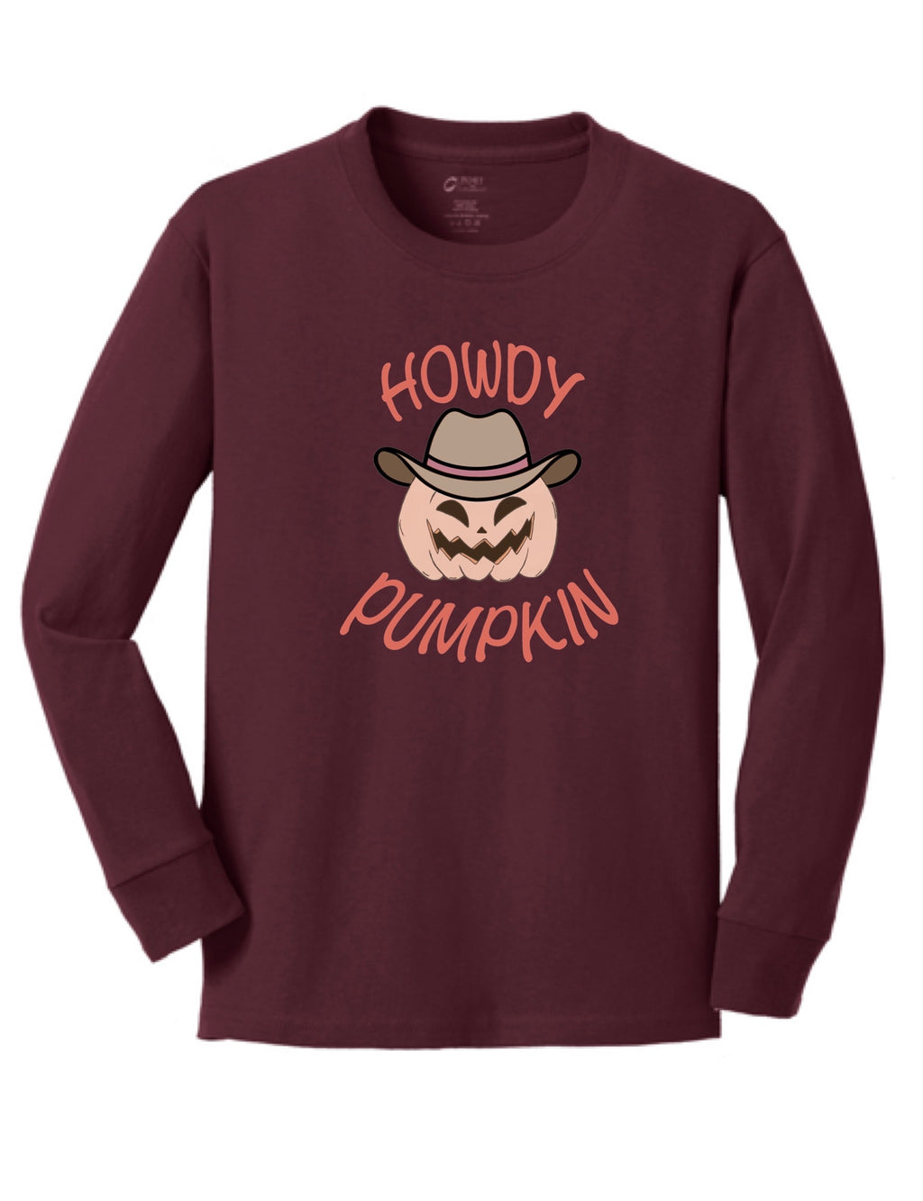Youth Howdy Pumpkin Long Sleeve Tee