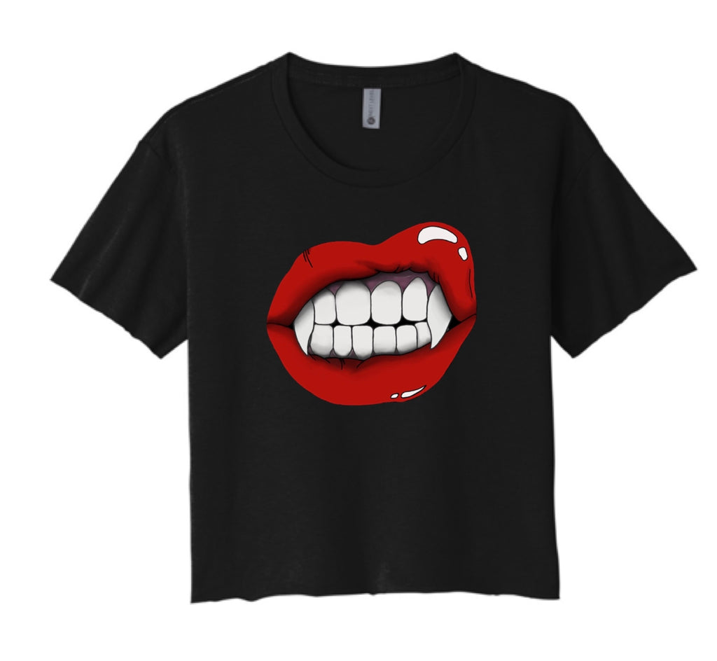 Vampire Lip Crop Tee